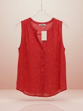 Dalia Distinctive Design Red Button Down Blouse - NWTs - Medium